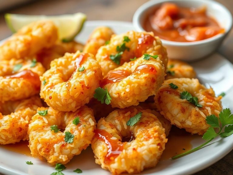 Crispy air fryer coconut shrimp