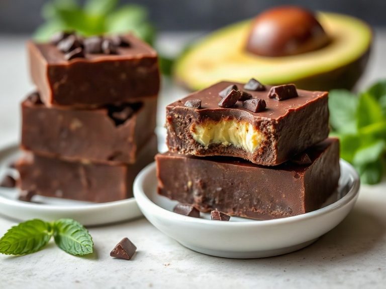 Dark chocolate avocado mint freezer fudge
