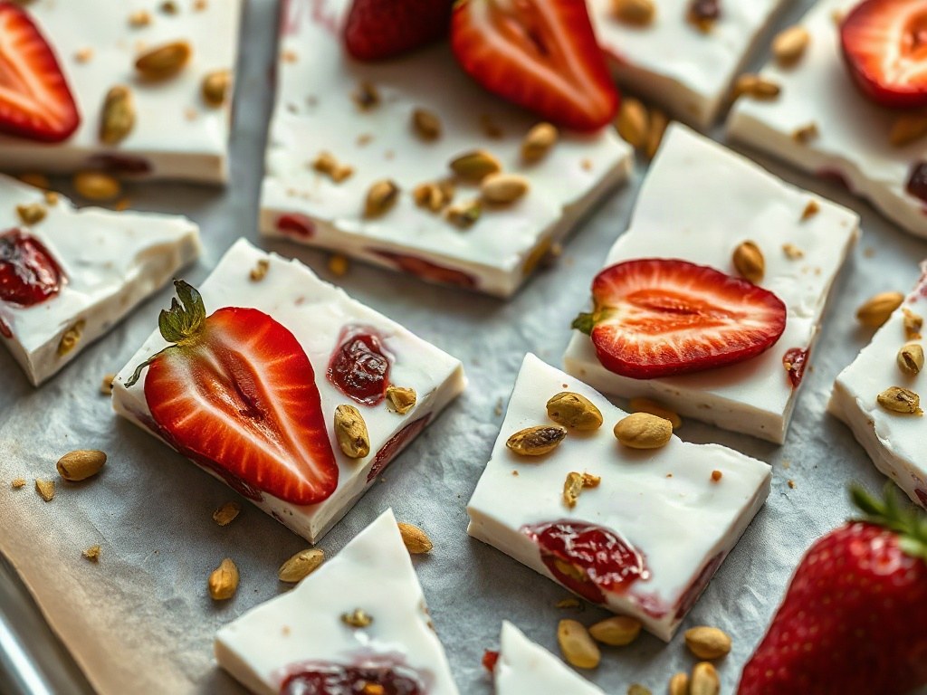 Roasted Strawberry & Ricotta Bark