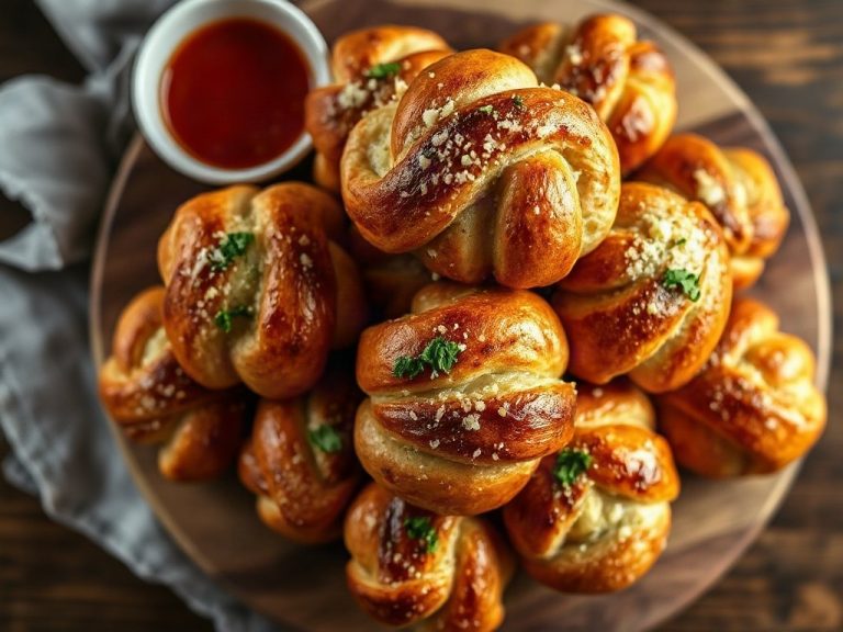 Soft sourdough discard garlic knots