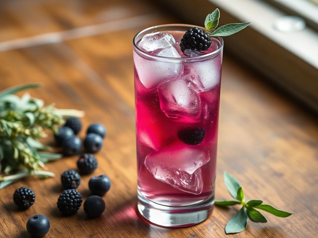 Sparkling Blackberry Sage Detox Vinegar