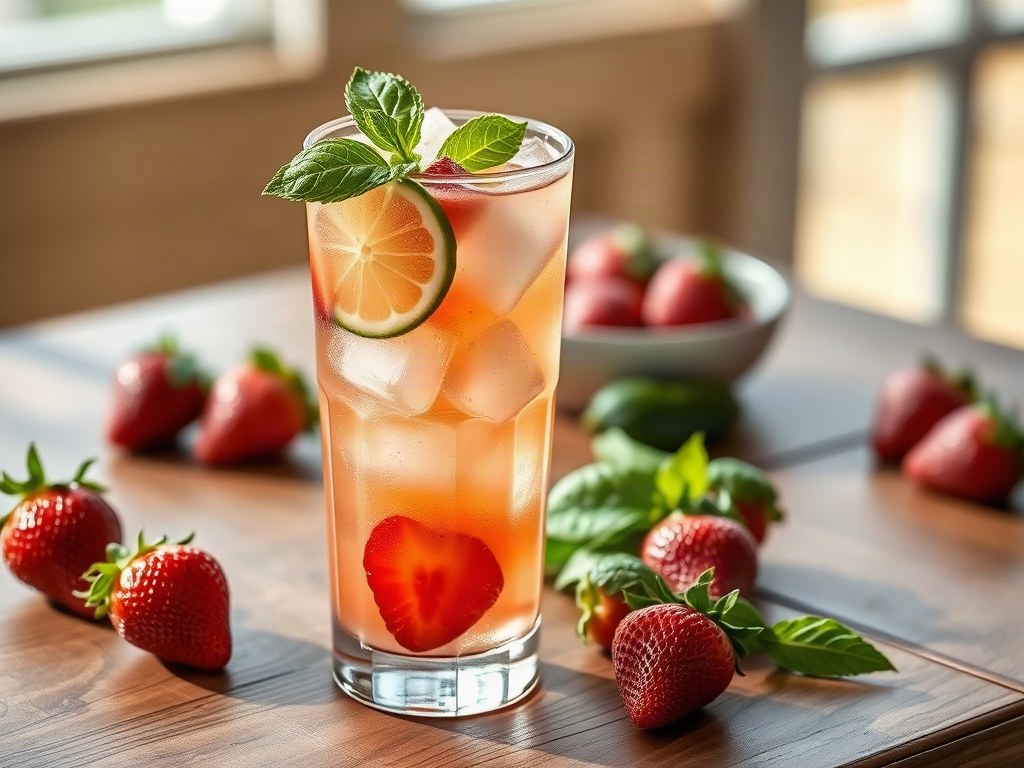 Strawberry Basil Lime Agua Fresca